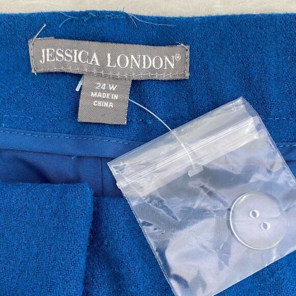 Jessica London Plus Women's size 24W Lined Slacks Pants Teal Blue - Picture 8 of 10